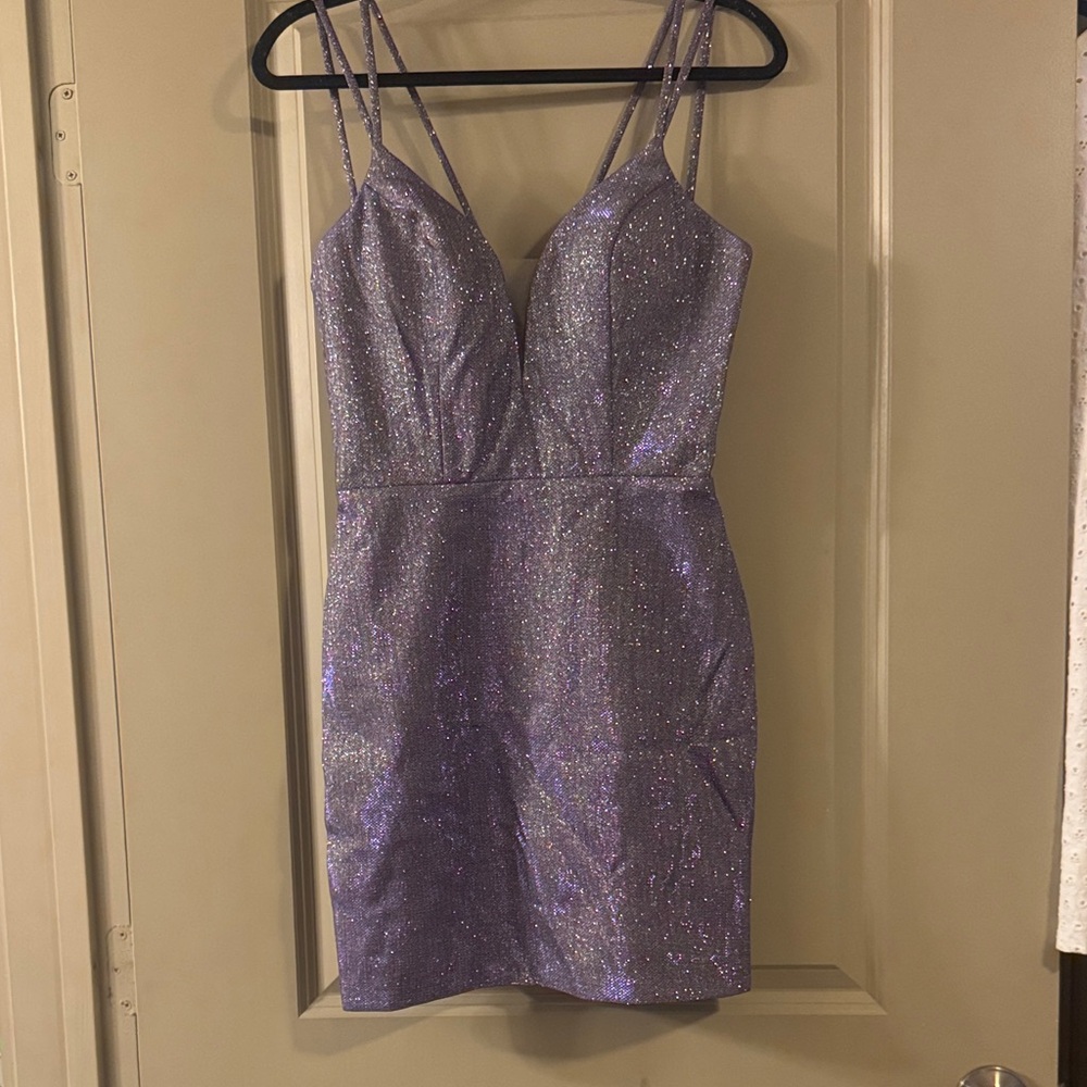Sparkling Lavender Mini Dress